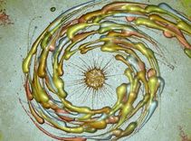 Original Abstract Red Storm Impasto Gold Metallic Textured Modern Palette Knife Painting 36 X 24 1 small