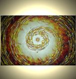 Original Abstract Red Storm Impasto Gold Metallic Textured Modern Palette Knife Painting 36 X 24 2 small