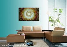 Original Abstract Red Storm Impasto Gold Metallic Textured Modern Palette Knife Painting 36 X 24 5 small