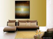 Huge Gold Metallic Abstract Thick Textured Original Knife Painting, Bronze Modern Impasto 1 small