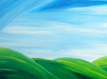 Original Modern Abstract Night Stars Landscape Painting, Dan Lafferty - Starry Night Above The Hills 2 small