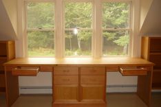 Double Desk And Bookshelves 2 small