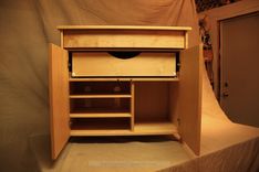 Mid Century Modern Retro Stereo Cabinet In Maple 3 small