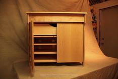 Mid Century Modern Retro Stereo Cabinet In Maple 4 small