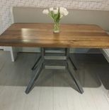 Reclaimed Wood And Steel Pedestal Table 2 small