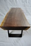 Solid Walnut Slab Bench With Steel Base 6 small