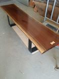Solid Walnut Slab Bench With Steel Base 7 small