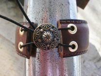 Homer Imagination Quote Upcycled Leather Cuff 1 small