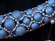 Beaded Necklace And Earrings; Long Blue And Silver 4 small