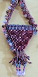 Beaded Amulet Bag Necklace And Earrings. 5 small