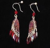 Beaded Earrings, Fine Jewelry, Dangling Beaded Earrings With Fine Silver Earwire 1 small