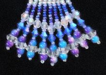 Beaded Earrings, Fine Jewelry Blue And Violet Dangling, With Swarovski Crystals 3 small
