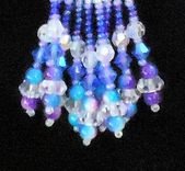 Beaded Earrings, Fine Jewelry Blue And Violet Dangling, With Swarovski Crystals 5 small