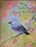 Bird Painting, Wildlife Painting: Lucy's Warbler, Acrylic On Canvas 1 small