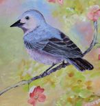 Bird Painting, Wildlife Painting: Lucy's Warbler, Acrylic On Canvas 3 small