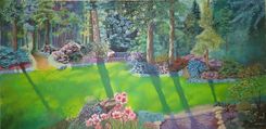 Original Acrylic Landscape On Canvas, Art For Sale, Smithsonian Botanical Gardens. 1 small