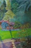Original Acrylic Landscape On Canvas, Art For Sale, Smithsonian Botanical Gardens. 3 small