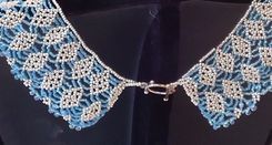 Beaded Silver And Blue Necklace And Earrings 3 small