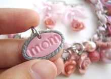 Mother's Day Bracelet And Earrings Combo- Hand-Crafted In Polymer Clay 1 small