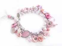 Mother's Day Bracelet And Earrings Combo- Hand-Crafted In Polymer Clay 2 small