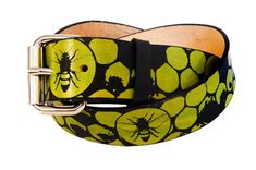 Honeybees And Honeycomb Leather Belt 2 small