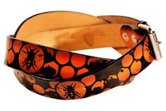 Honeybees And Honeycomb Leather Belt 3 small