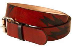 Lightning Bolt Leather Belt 2 small