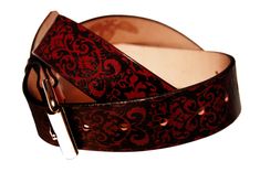 Damask Print Leather Belt 1 small