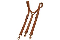Brown Leather Suspenders 1 small