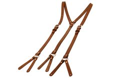 Brown Leather Suspenders 2 small