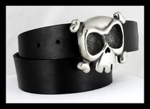 Louie Skull Belt Buckle In Sterling Silver 2 small