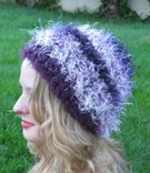Fuzzy Beanie, Purple, Fun Fur, Washable, Soft 4 small