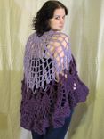 Cape, Shawl, Crochet Lace, Purple 2 small