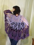 Cape, Shawl, Crochet Lace, Purple 5 small