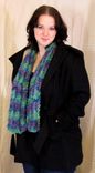 Scarf, Curly Mohair, Jewel Tones, Crochet 2 small