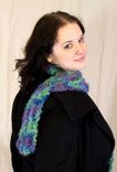 Scarf, Curly Mohair, Jewel Tones, Crochet 5 small