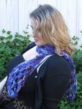 Purple Scarf, Crochet, Baby Alpaca, Soft 3 small