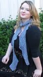 Scarf, Pentagons, Blue Purple, Crochet, Vegan 1 small