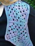 Scarf, Pentagons, Blue Purple, Crochet, Vegan 2 small