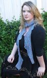 Scarf, Pentagons, Blue Purple, Crochet, Vegan 3 small
