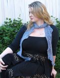 Scarf, Pentagons, Blue Purple, Crochet, Vegan 4 small