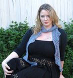 Scarf, Pentagons, Blue Purple, Crochet, Vegan 5 small