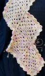 Scarf, Granny Square, Crochet, Orange Yellow Pink Tan 1 small