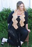 Scarf, Granny Square, Crochet, Orange Yellow Pink Tan 3 small
