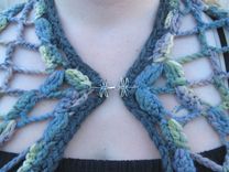 Cape, Shawl, Crochet Lace, Dark Rainbow, Washable 1 small