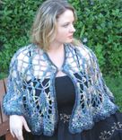 Cape, Shawl, Crochet Lace, Dark Rainbow, Washable 3 small