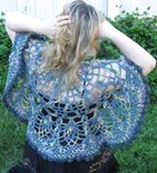 Cape, Shawl, Crochet Lace, Dark Rainbow, Washable 5 small