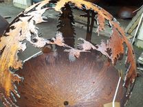 Custom Up North Fire Pit Sphere - 37 Inches 5 small