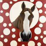 Quarter Horse Painting With Polka Dots - Oil On Canvas 24 X 24 Inches 3 small