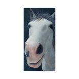 White Horse Painting On Blue Turquoise Background - 24 X 12 Inch Canvas 1 small